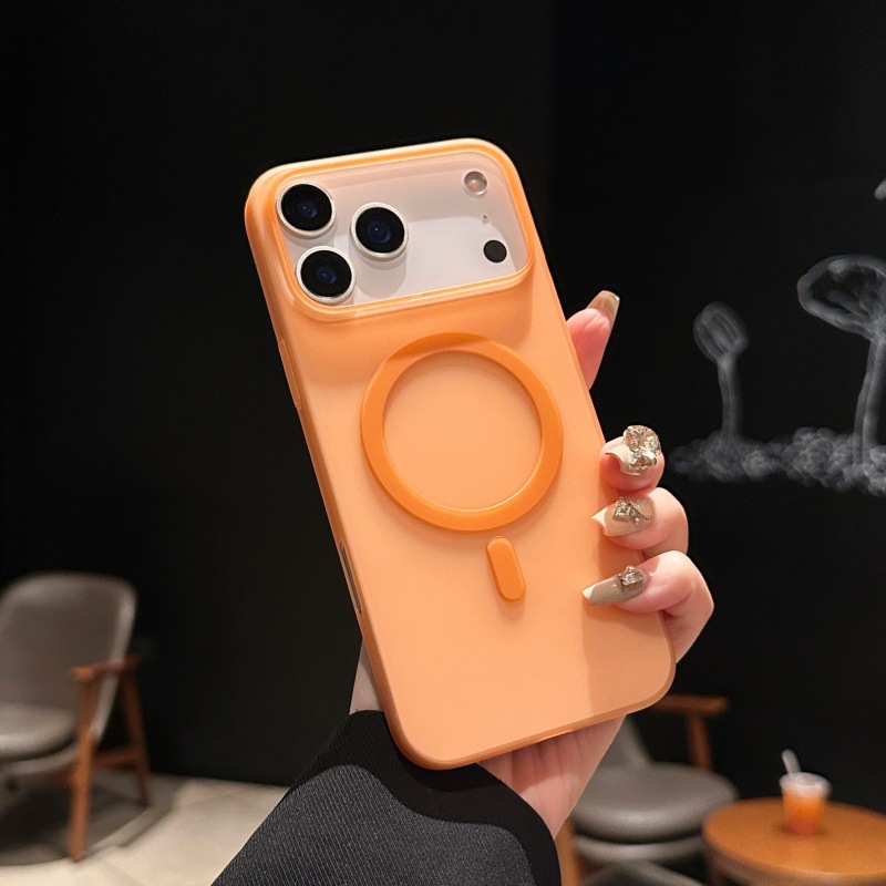 Ice mist ultra-thin skin feel suitable for iPhone 17 phone case semi transparent frosted magnetic charging Apple 16 anti drop hard case