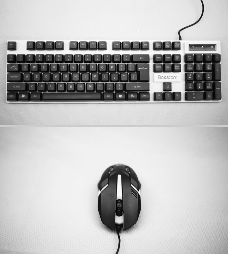 Docton Suspended Rainbow Backlight Computer USB Wired Keyboard and Mouse Set DIY Installation and Configuration