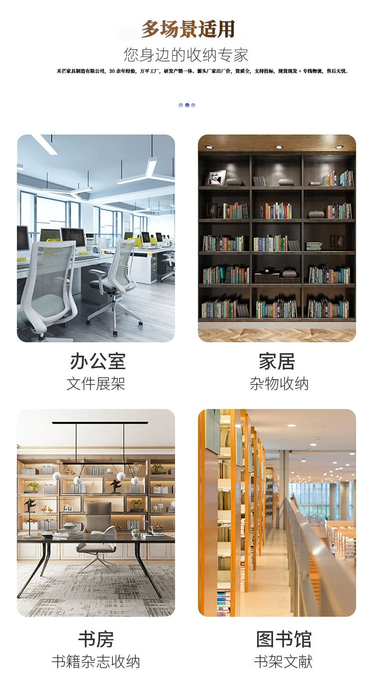 Steel bookshelf, book reading rack, household book storage rack, archive storage rack, double-sided data rack, minimalist design