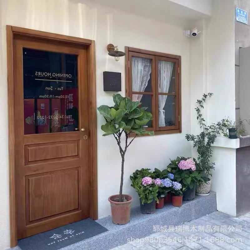 Новый китайский стиль, старый вяз, антикварный B & B, внутренняя дверь, комната, одна открытая внутренняя дверь, B & B, столовая, состаренная доска, дверь из вяза