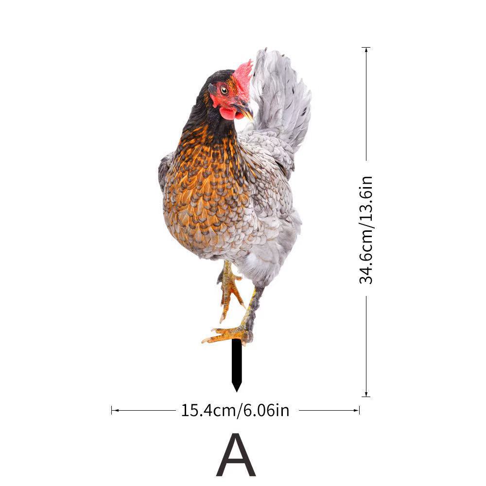 3D Courtyard Rooster Acrylic Mirror Yardart Garden Outdoor Decoration Ornaments Creative Courtyard Ornaments
