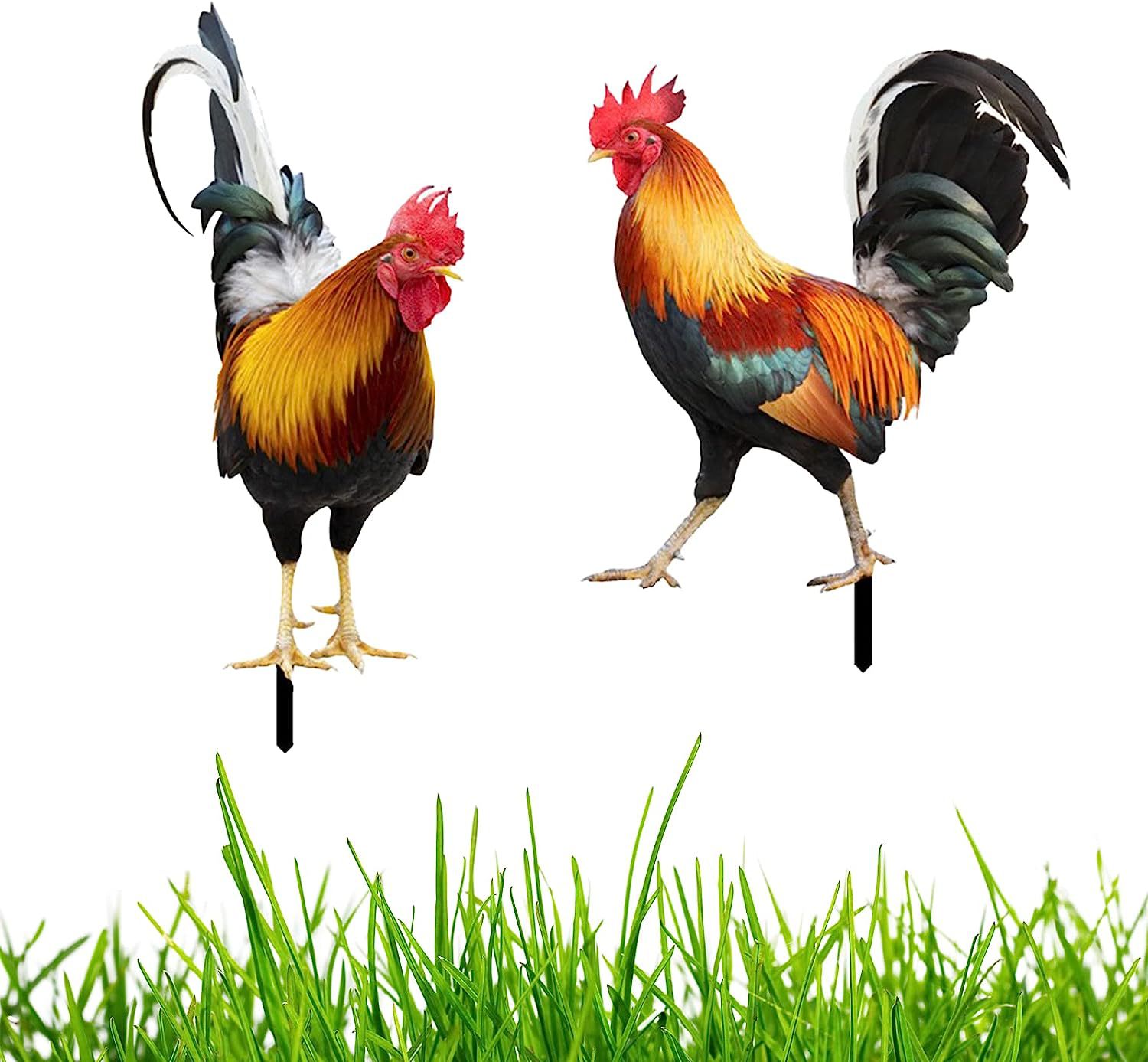 3D Courtyard Rooster Acrylic Mirror Yardart Garden Outdoor Decoration Ornaments Creative Courtyard Ornaments