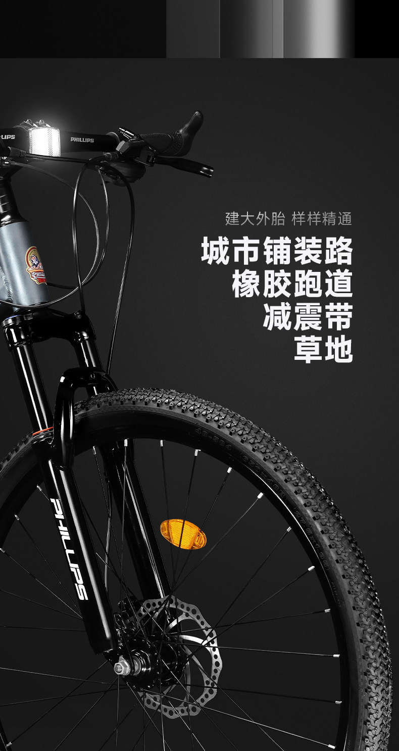 菲利普自行车变速成人单车青少年学生山地车赛车