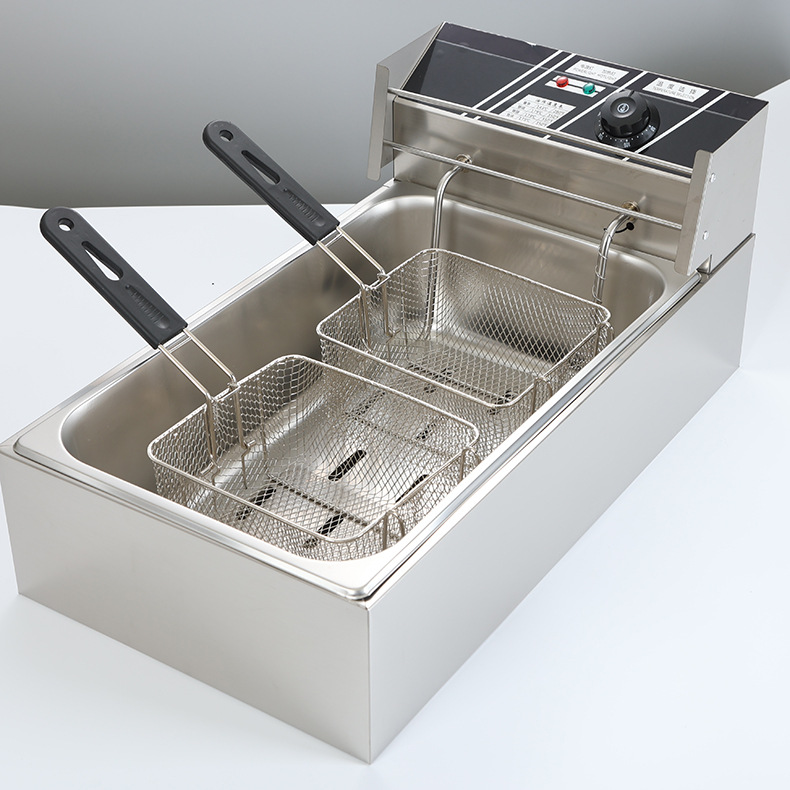 Source manufacturer commercial desktop stainless steel fryer, Western kitchen French fry machine, fried chicken fryer, electric fryer