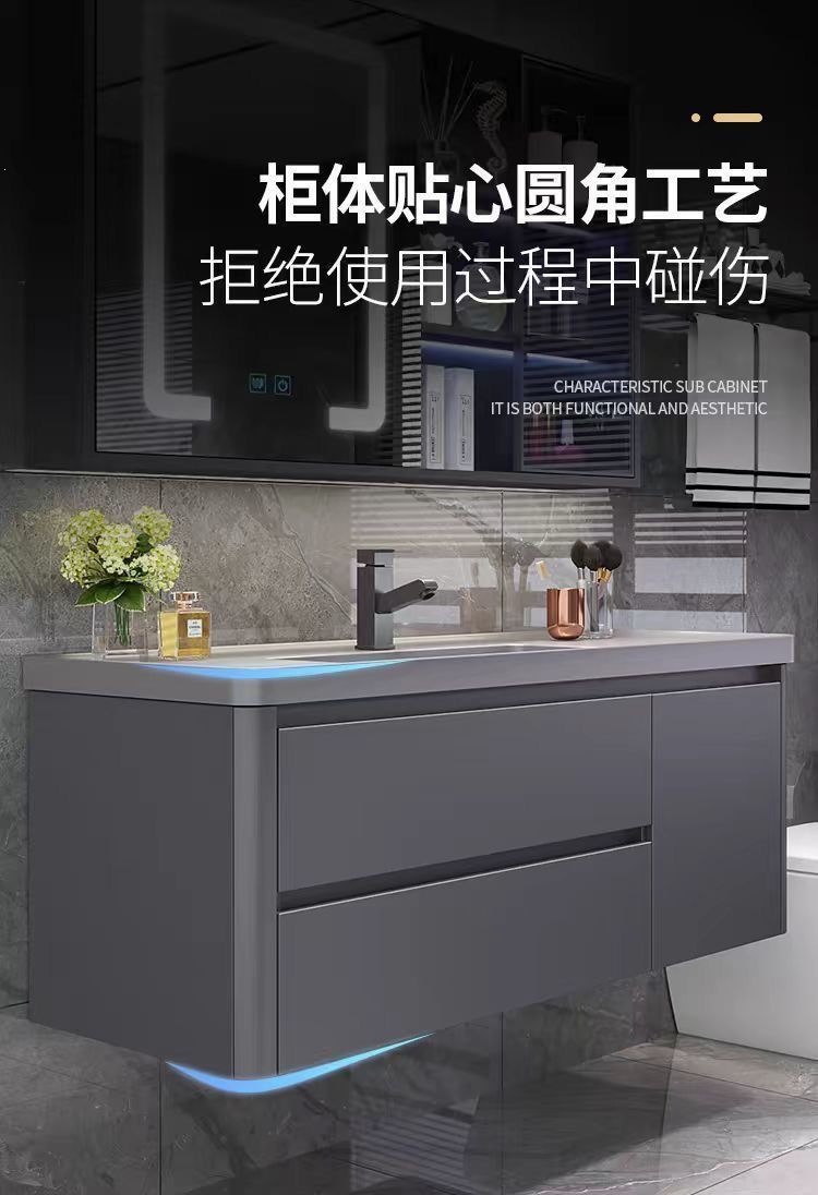 Light luxury washbasin, rock integrated basin, bathroom cabinet, ceramic integrated basin, minimalist washbasin cabinet, combination bathroom cabinet