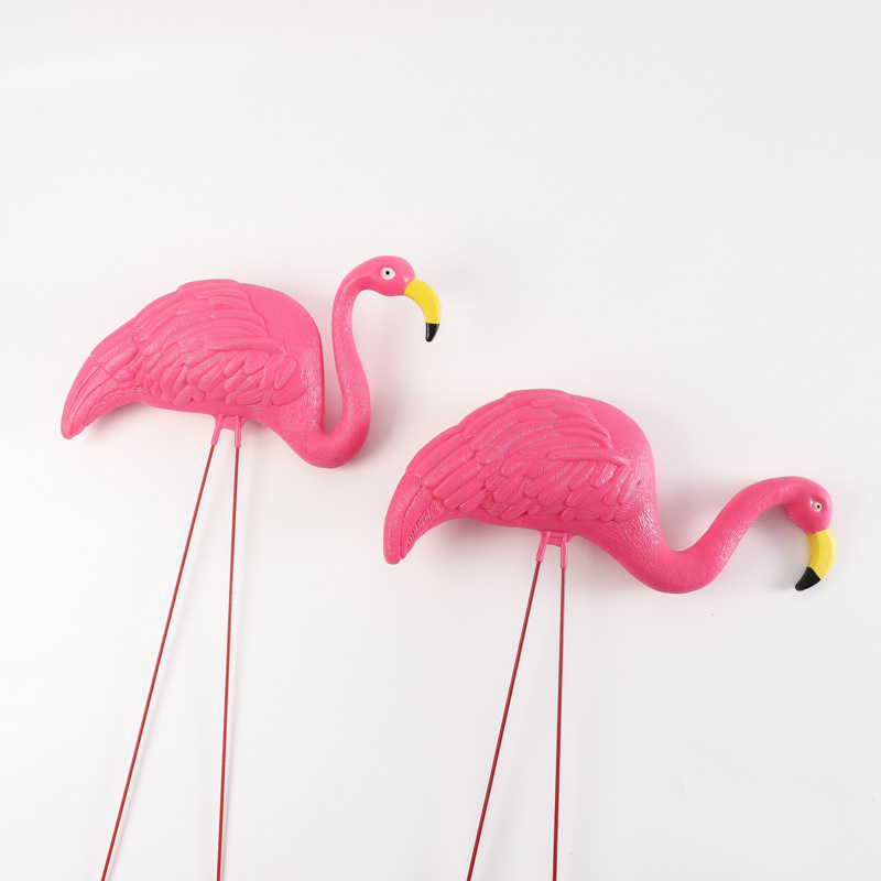 Cross border simulation flamingo combination courtyard garden decoration, small white crane outdoor lawn, wedding scenery, animal bait