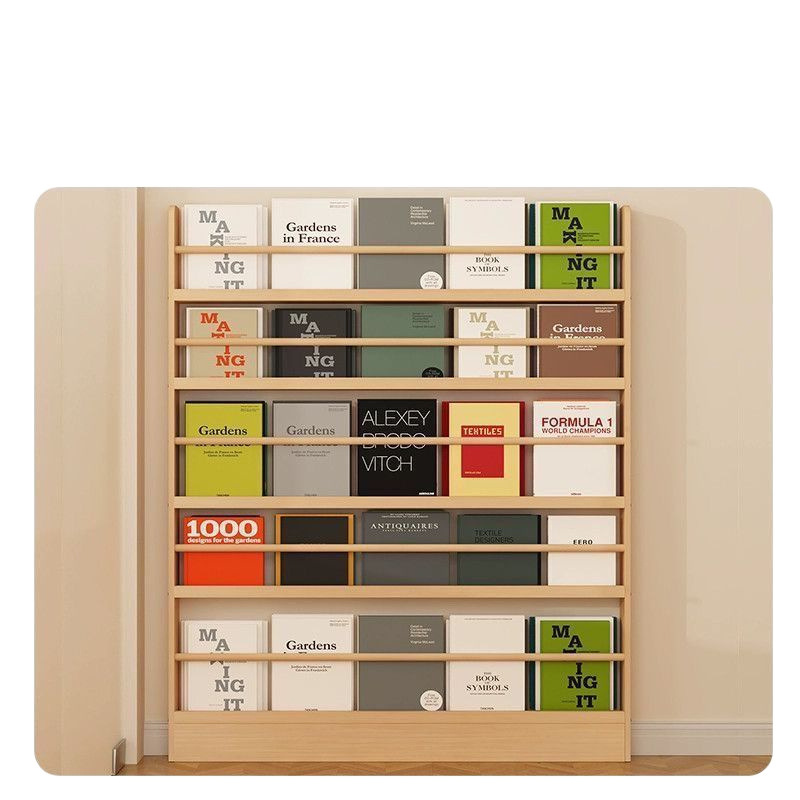 Floor standing bookshelf behind the door, bedroom storage rack against the wall, multi-layered storage rack with solid wood wall mounted, ultra-thin bookshelf for children