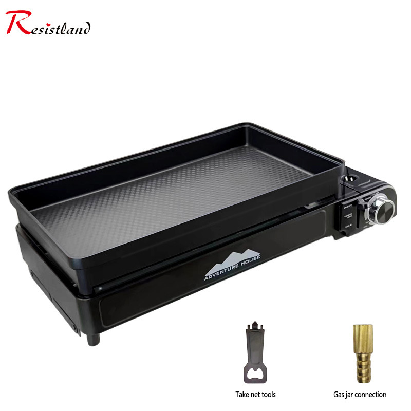 Cross border exclusive outdoor barbecue grill, party picnic, card type gas stove, portable grill, liquefied gas stove, camping
