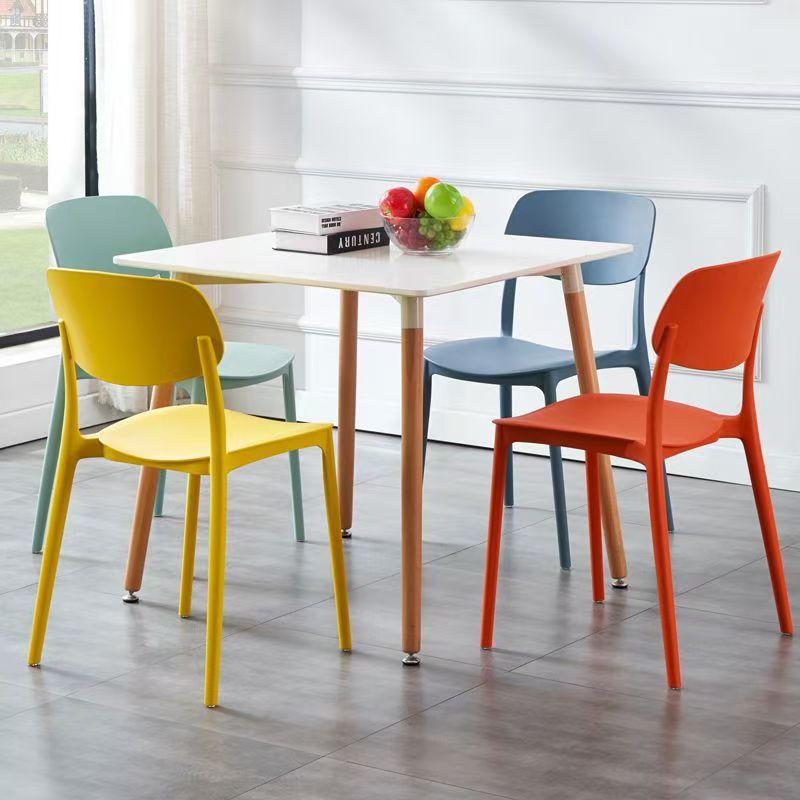 Thickened plastic chair backrest, office chair, minimalist Nordic noodle shop, conference home, large gear shift, restaurant dining table chair