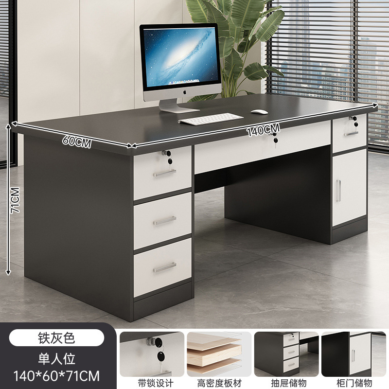 Office desk boss desk 2026 new light luxury simple office desk with drawers, employee position, leader computer desk