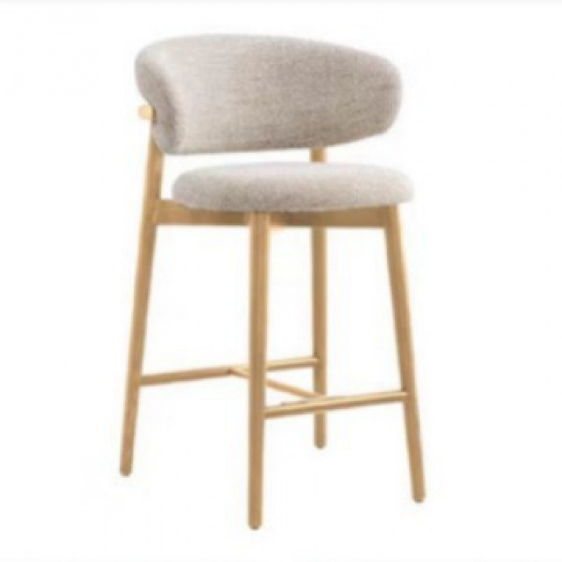 Modern solid wood bar counter chair, Nordic kitchen chair, household small dining chair, backrest, hotel restaurant, leisure high chair