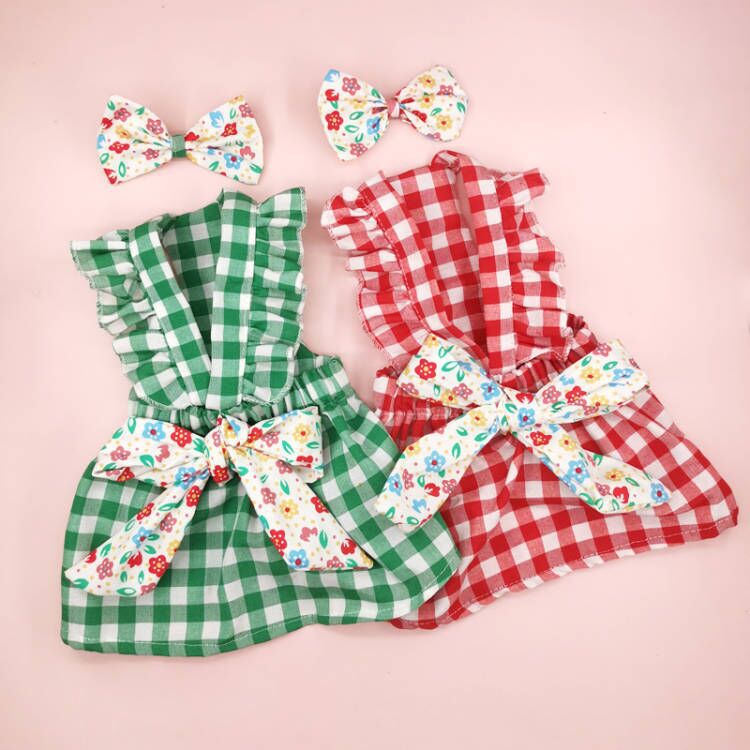 2024 Рождественская юбка для собак Производитель Spot Prot Pleat Bow Юбка для любимой одежды и одежды для собак