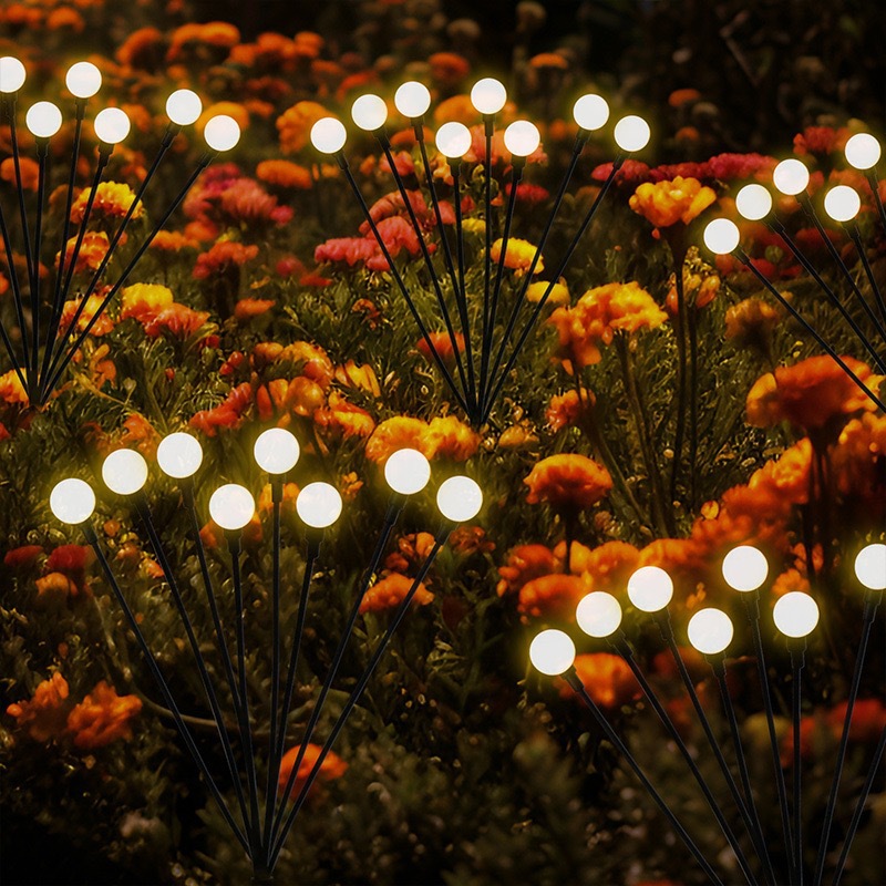 LED solar courtyard lawn firefly light, solar ground plug waterproof light, garden landscape atmosphere decoration light