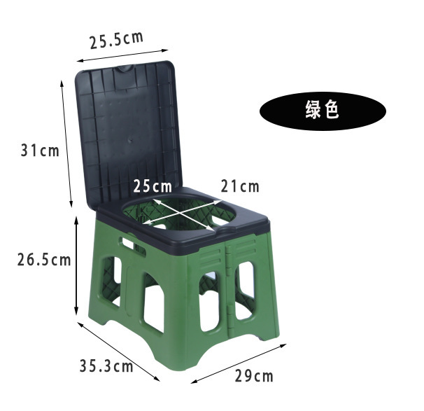 Outdoor car toilet, portable anti odor seat toilet, folding toilet, toilet curing agent, emergency camping, self driving tour