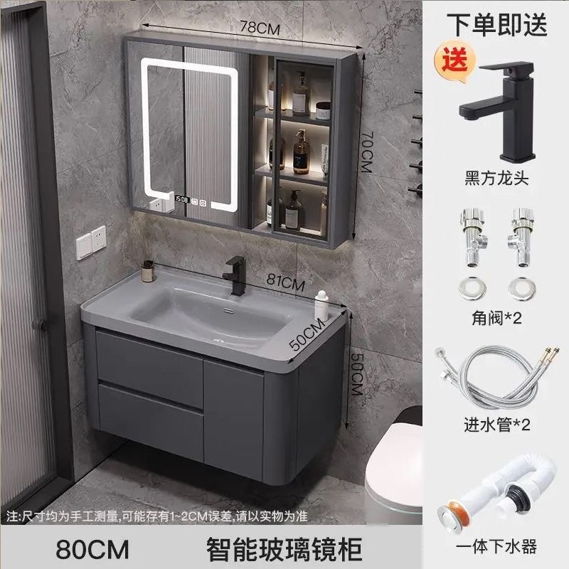 Light luxury washbasin, rock integrated basin, bathroom cabinet, ceramic integrated basin, minimalist washbasin cabinet, combination bathroom cabinet