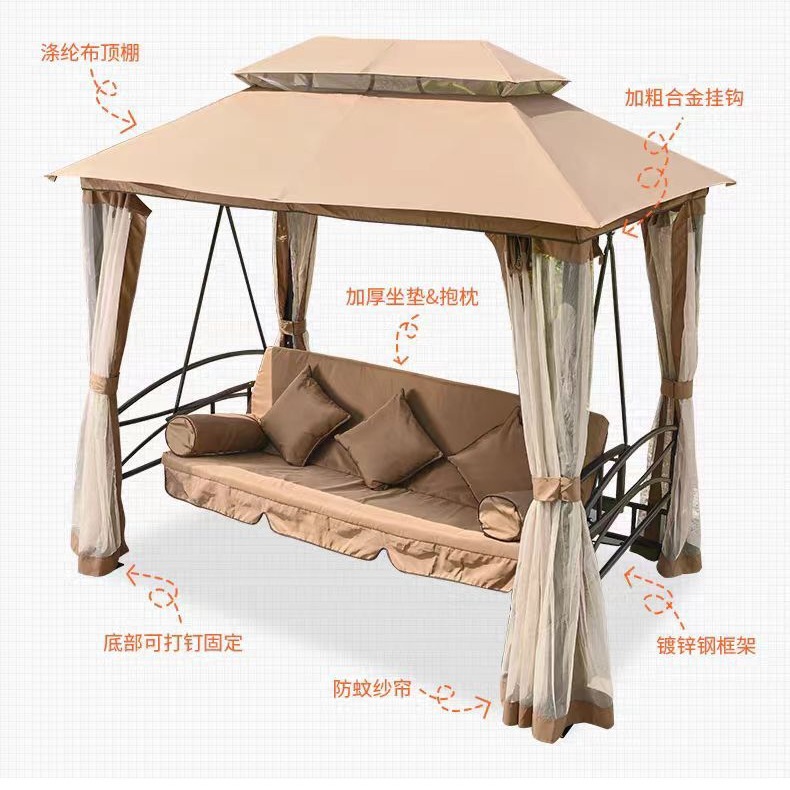 Садовое качели-кровать из стали Xizese Bang QQBD03