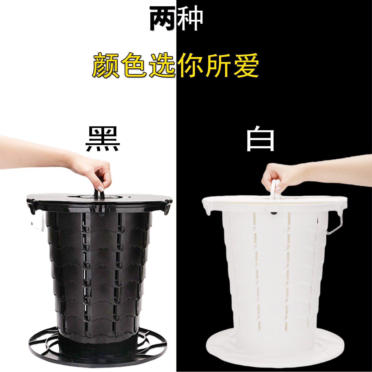 Portable 10th generation folding toilet, car mounted camping emergency toilet, garbage bin, adjustable stool, wholesale