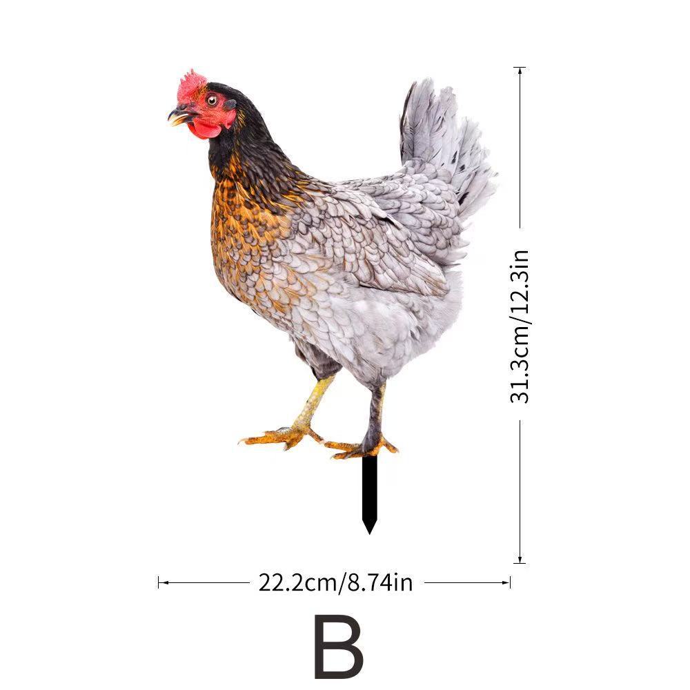 3D Courtyard Rooster Acrylic Mirror Yardart Garden Outdoor Decoration Ornaments Creative Courtyard Ornaments