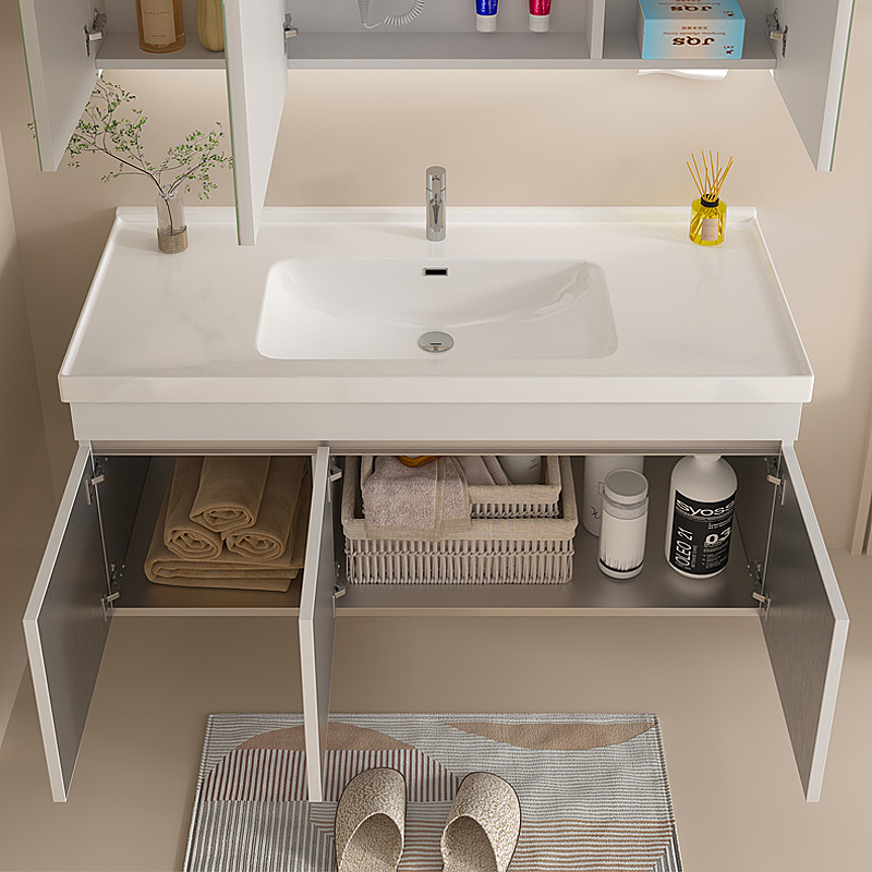304 stainless steel bathroom cabinet combined with ceramic, one set of washbasin, bathroom sink, washbasin, and basin integrated