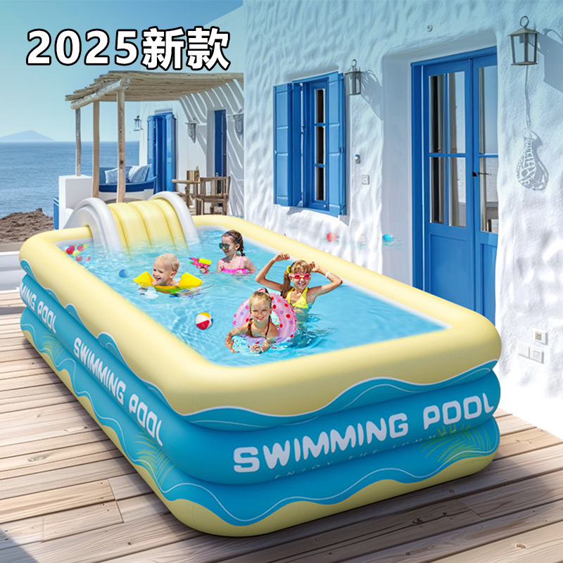 Overseas inflatable swimming pool for home, outdoor, baby, children, family, adult, thick square play pool