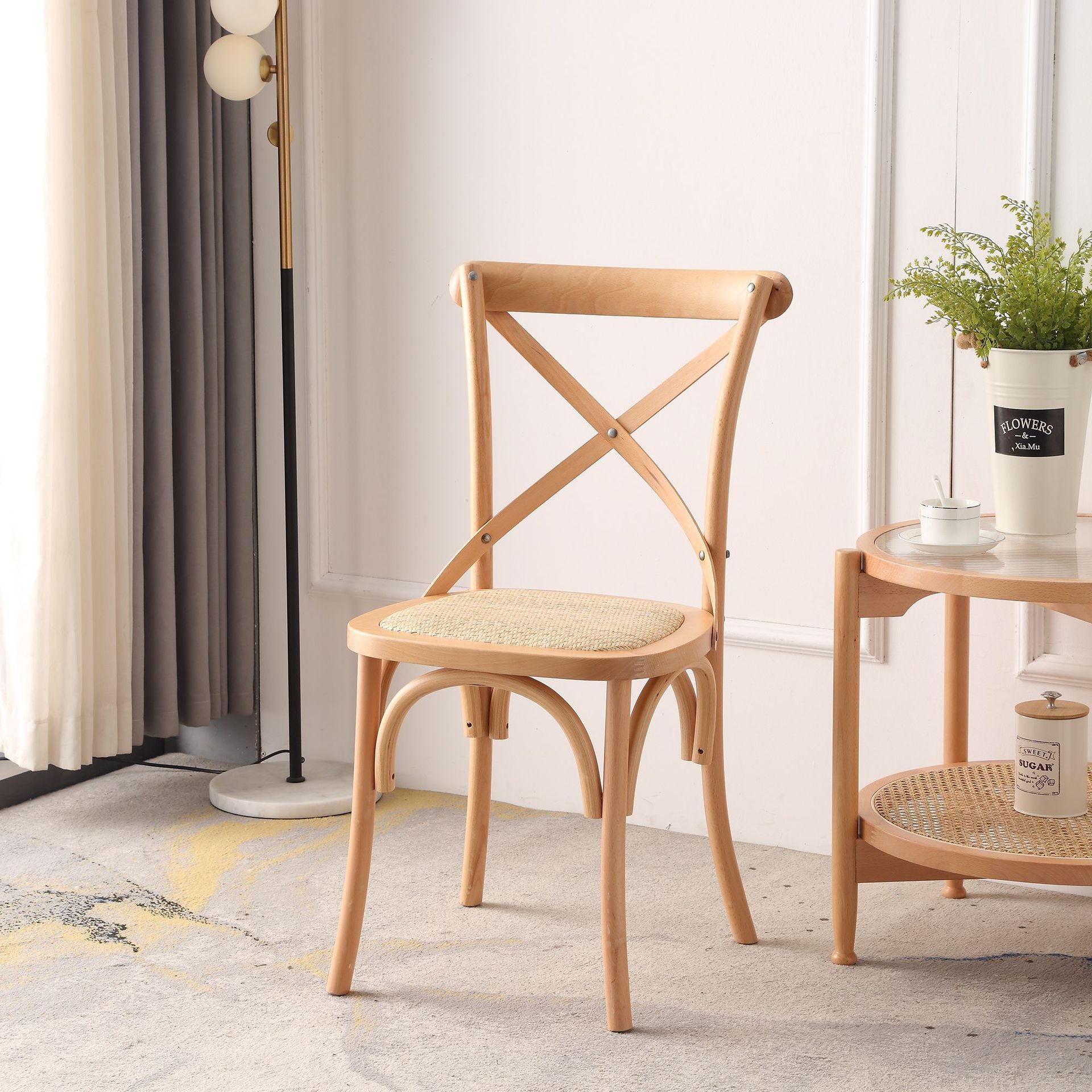 Foreign trade solid wood household chairs, conference negotiations, tables and chairs, retro wedding homestays, internet celebrities, back fork dining chairs, high back chairs