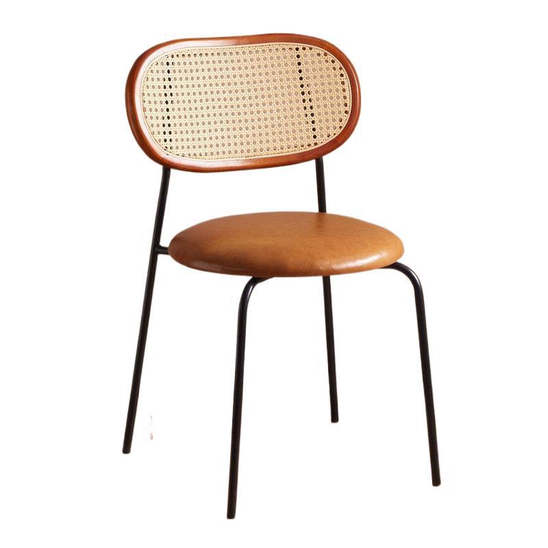 Nordic cream internet celebrity ins home antique imitation rattan chair dining chair simple balcony leisure backrest chair retro chair