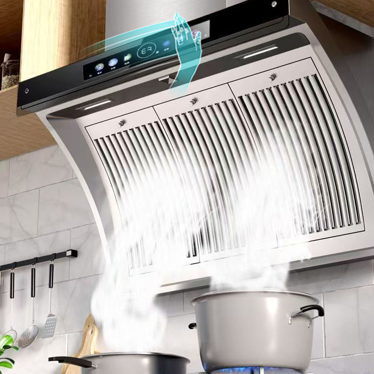 Вытяжка кухонная с газовой плитой Miho Mrs Mrs CXW-286-326 из нержавеющей стали