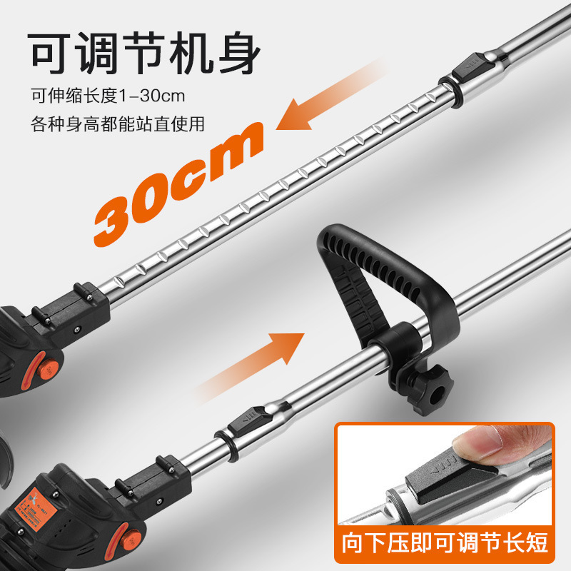 Customized lithium electric lawn mower, lightweight portable weeding machine, rechargeable household weeding machine, garden hand push lawn trimmer
