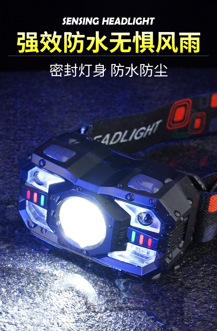 New LED Long Range Headlamp USB Charging Outdoor Night Fishing Headlamp Long Range Exploration Light Cycling Headwear