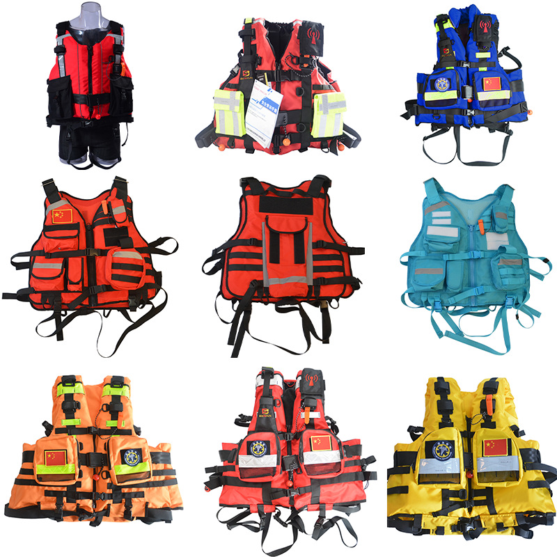 Large buoyancy water rescue equipment 200N heavy-duty flood prevention, emergency rescue and firefighting professional vest for rapids and life jackets