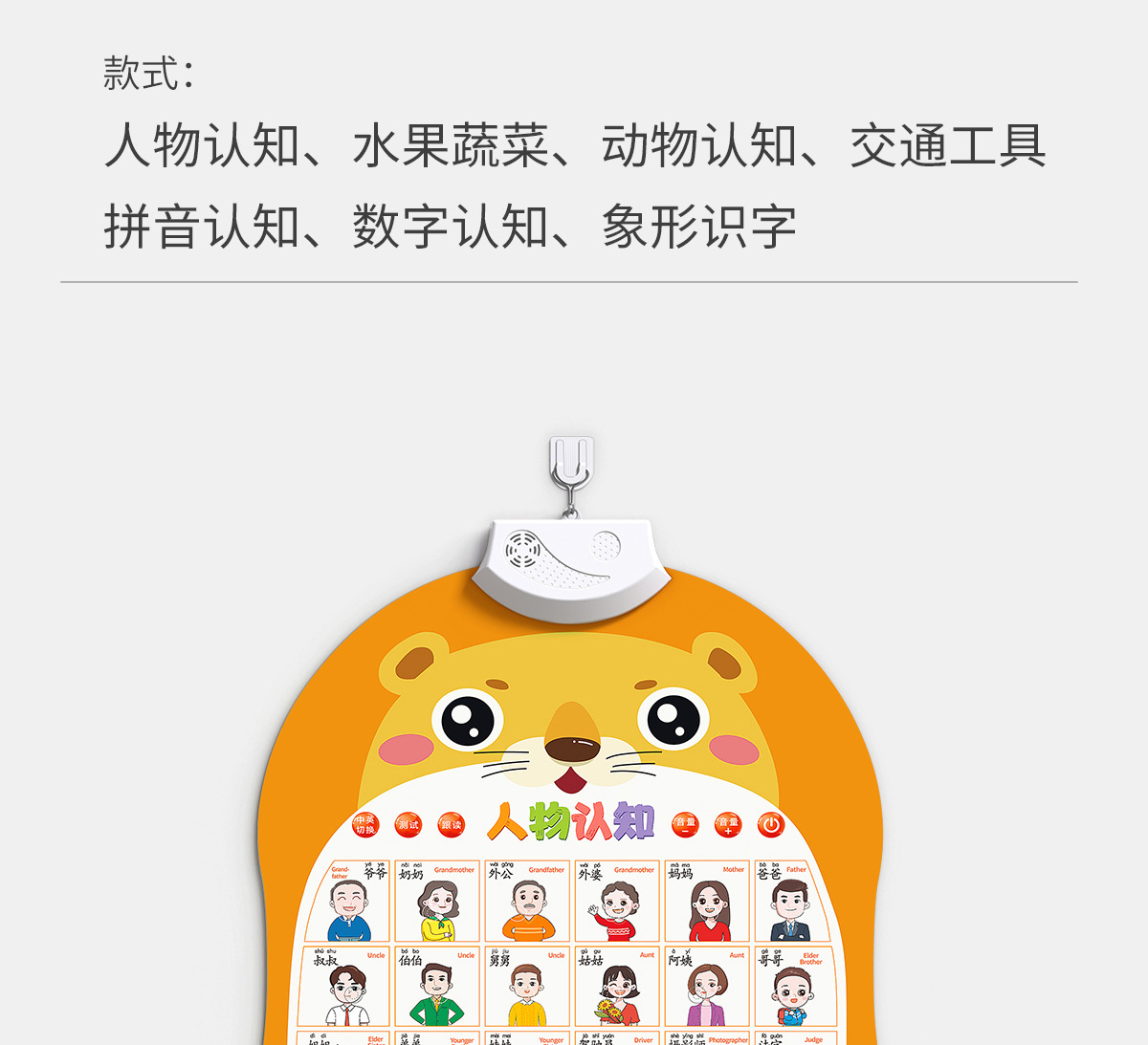 Baby Voice Early Education Poster Enlightenment Baby Point Reading Voice Literacy Book Wall Stickers Toys Children's Pinyin Alphabet