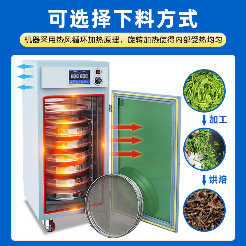 Multi functional rotary baking and drying machine for household and commercial use, tea and coffee bean baking machine, food and fruit dehydrator