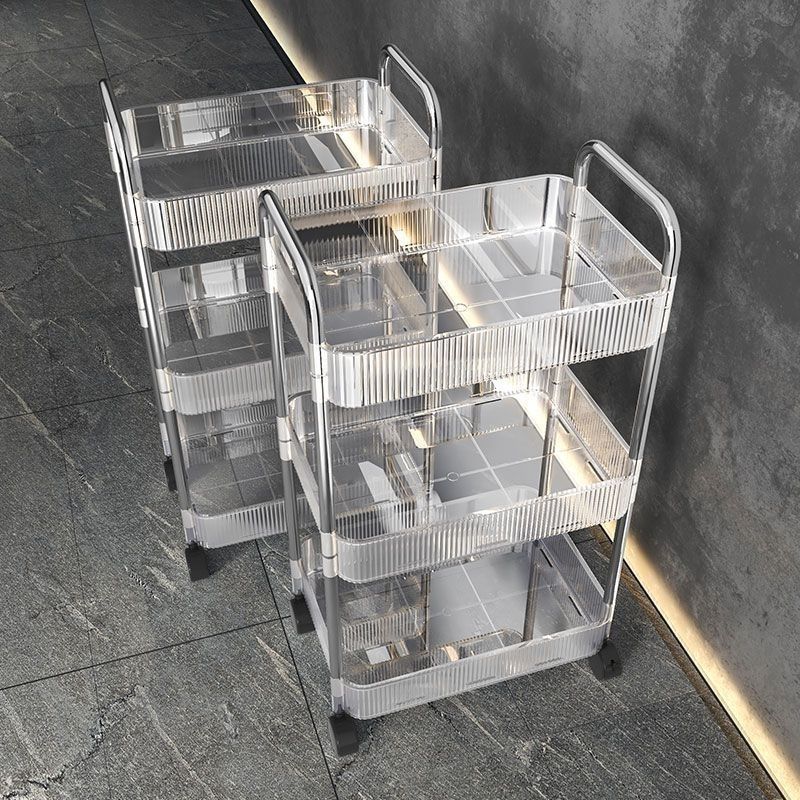 High aesthetic acrylic trolley, bathroom and bathroom storage rack, multifunctional kitchen and snack multi-layer storage rack