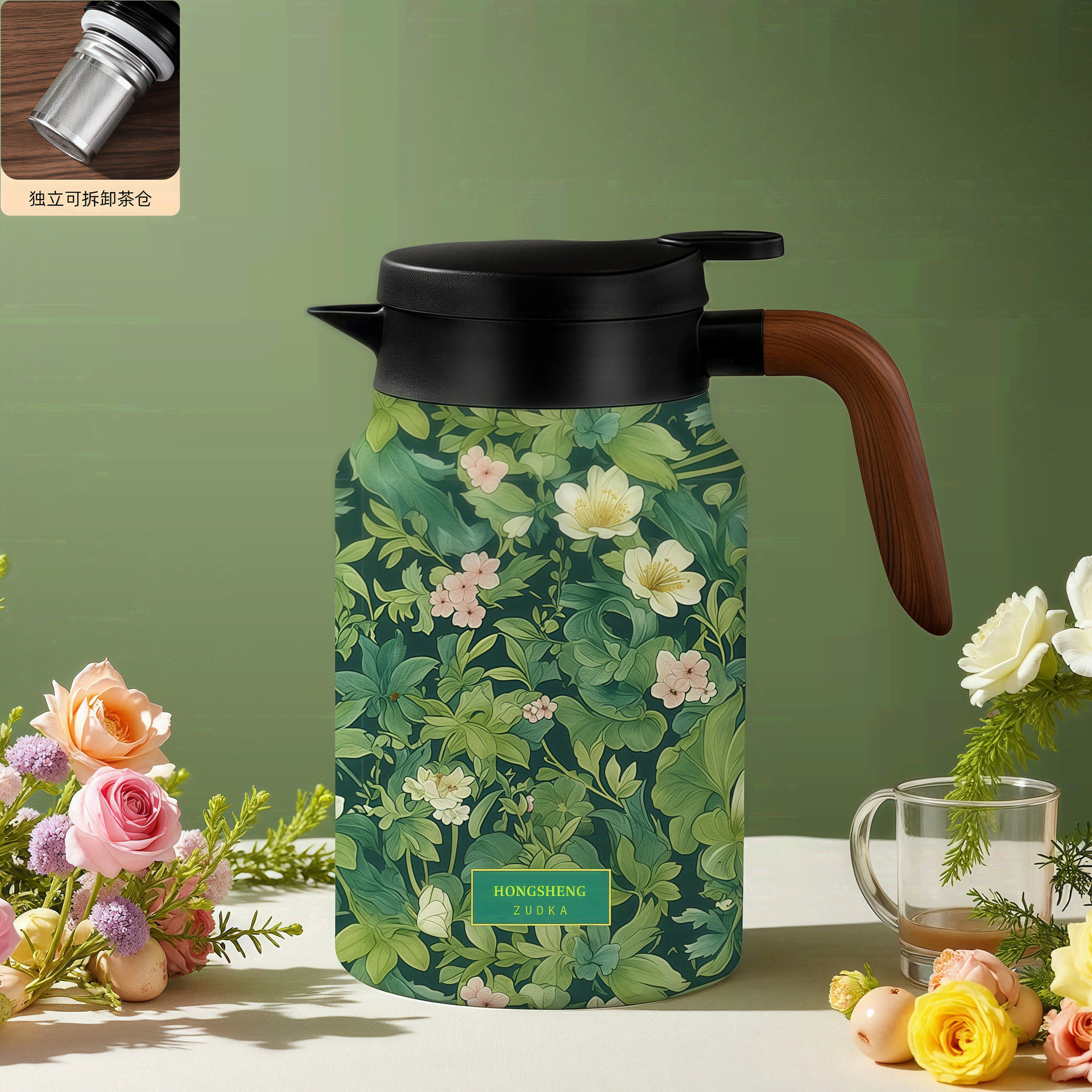 316不锈钢焖茶壶保温壶茶水分离 保温焖茶壶礼盒套装泡茶专用