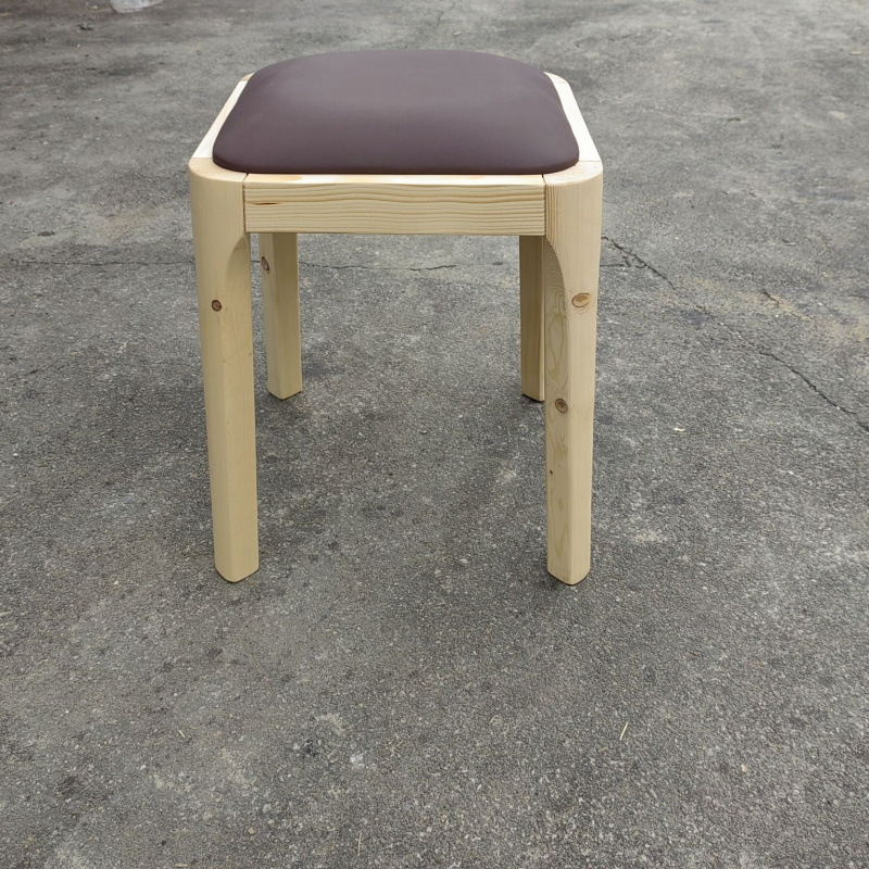 Solid wood stool for household use, stackable soft bag stool, living room wooden low stool, simple modern small square stool, dining table chair
