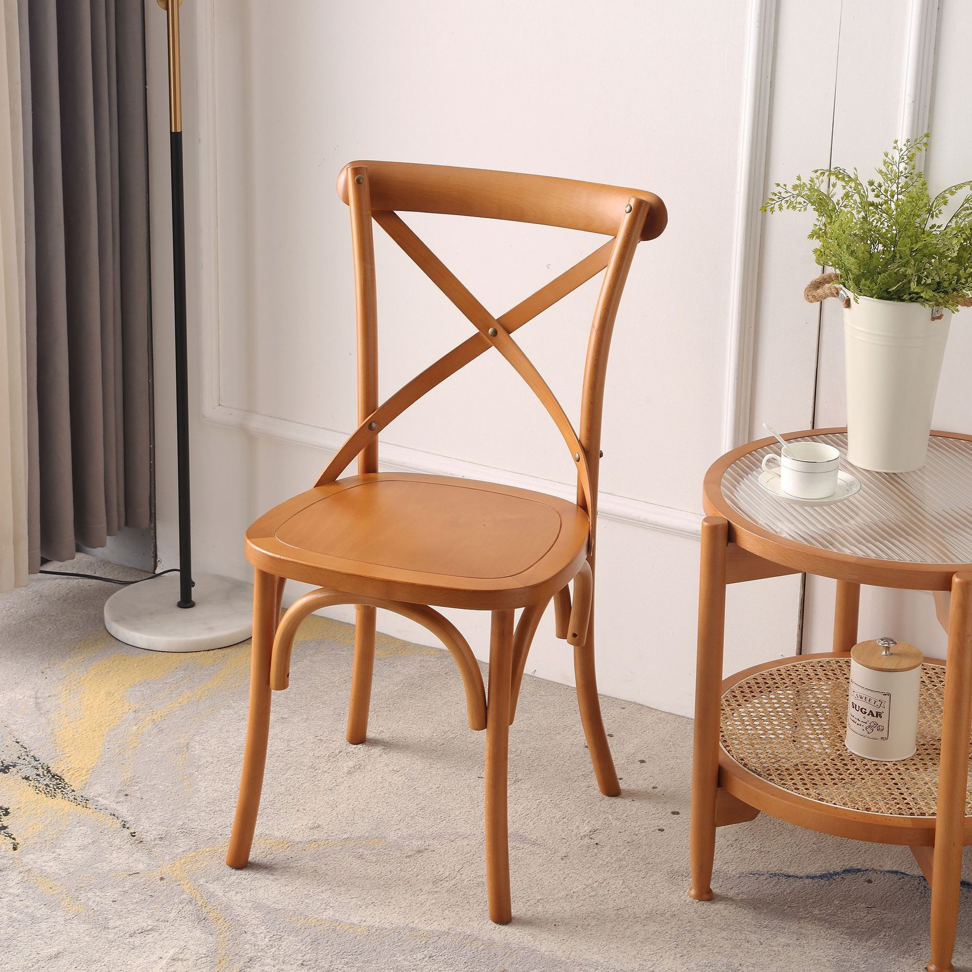 Foreign trade solid wood household chairs, conference negotiations, tables and chairs, retro wedding homestays, internet celebrities, back fork dining chairs, high back chairs