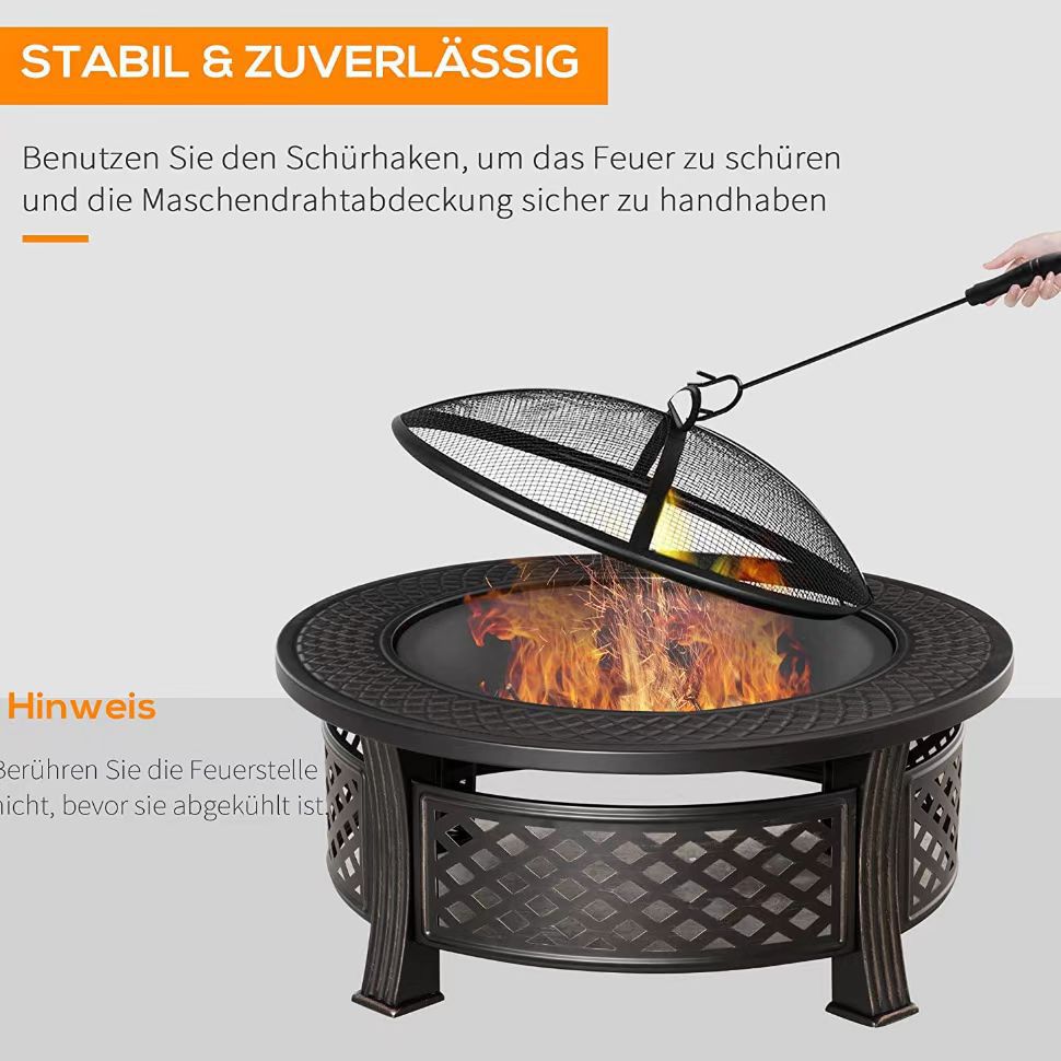 Трансграничные европейские и американские круглые печи вокруг огня Brazier Многофункциональный барбекю на открытом воздухе садовый уголь нагрев барбекю барбекю