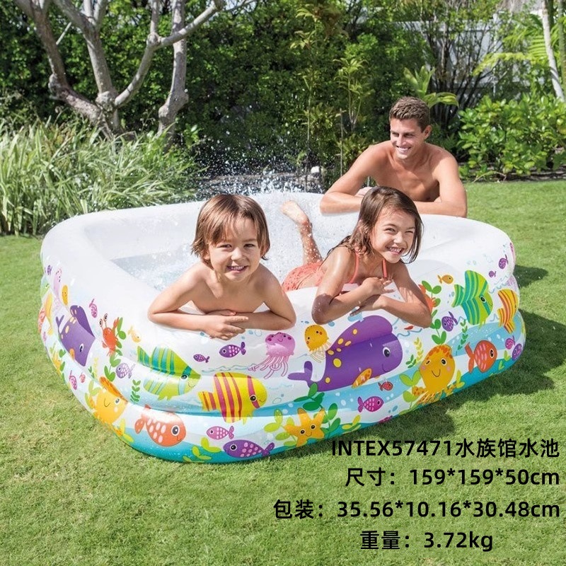 INTEX Thickened Swimming Pool Fishing Pool Balloon Filling Pool Baby Play Pool Swimming Pool Home Use Slide Pool