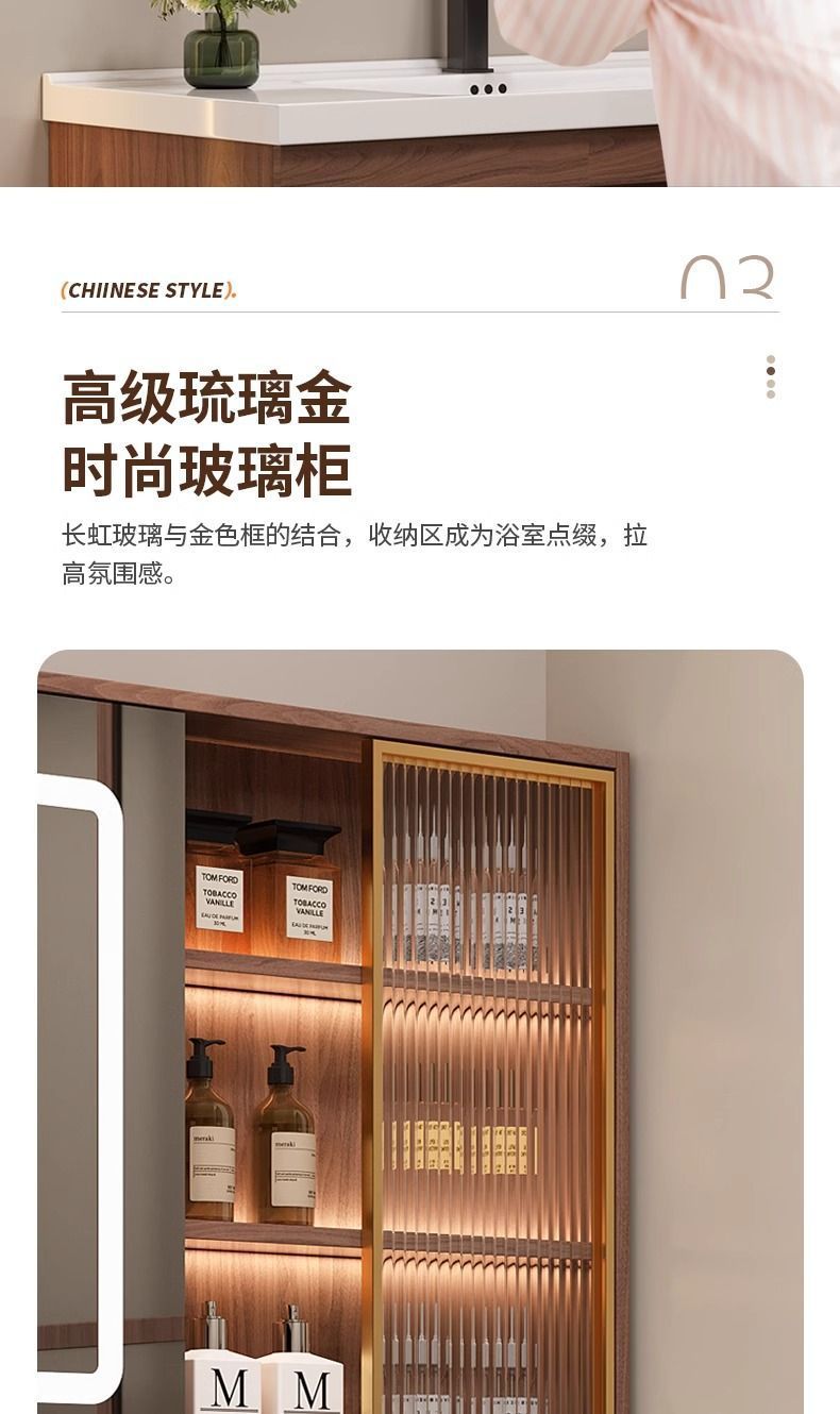 中式浴室柜陶瓷一体洗脸盆洗手池洗手盆洗漱组合实木卫生间落地式