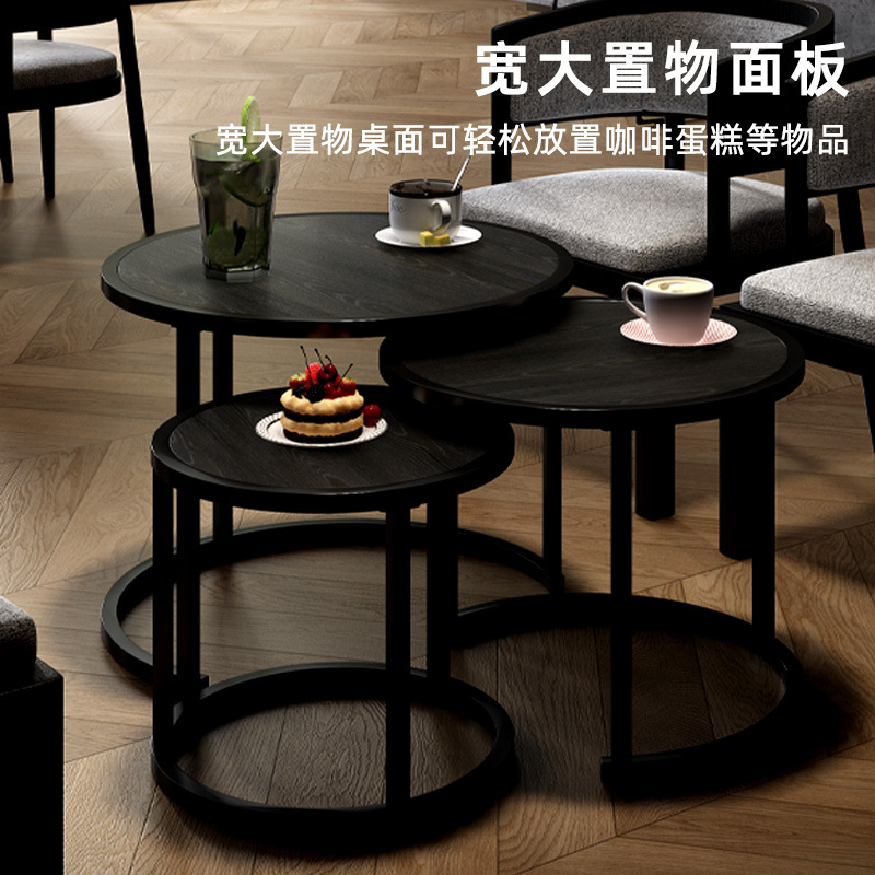Журнальный столик в европейском стиле Light Luxury (комплект из 2 шт)