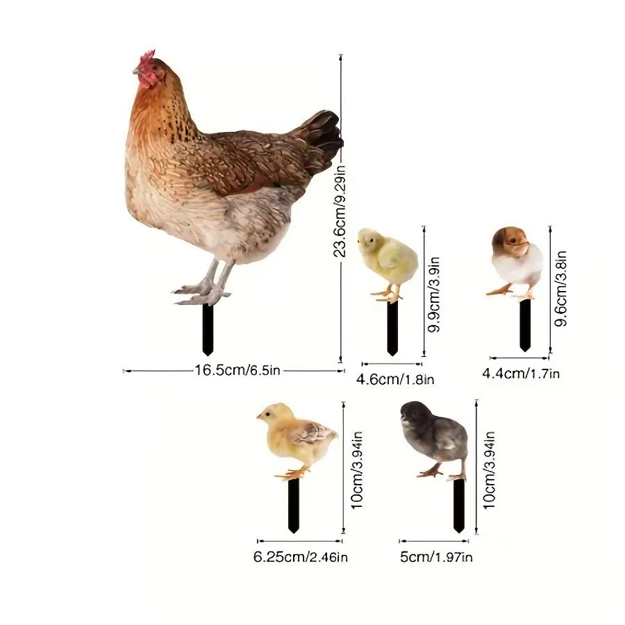 3D Courtyard Rooster Acrylic Mirror Yardart Garden Outdoor Decoration Ornaments Creative Courtyard Ornaments