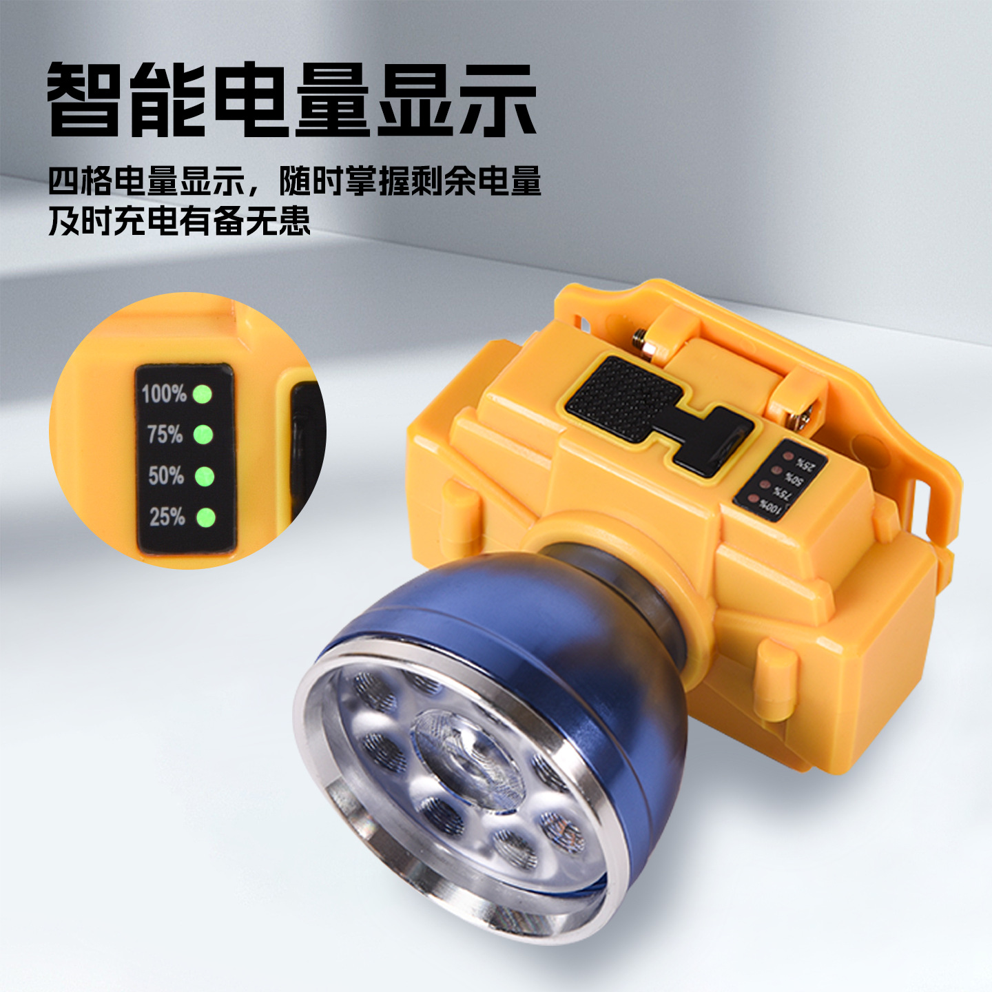 Strong light headlight, outdoor LED ultra bright long-range spotlight, bald head, wearable night fishing mineral light, long endurance, lithium battery charging