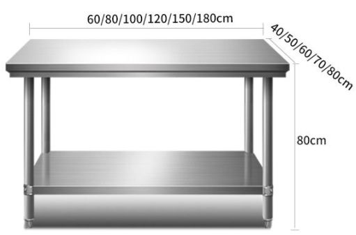 Free shipping disassembly and assembly double-layer stainless steel workbench, restaurant kitchen operation desk, workbench, loading table, packaging table top