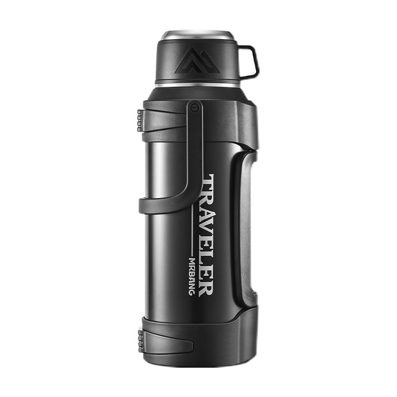 Extra large capacity 316 stainless steel insulated kettle, outdoor portable sports tea cup, extra large car travel kettle