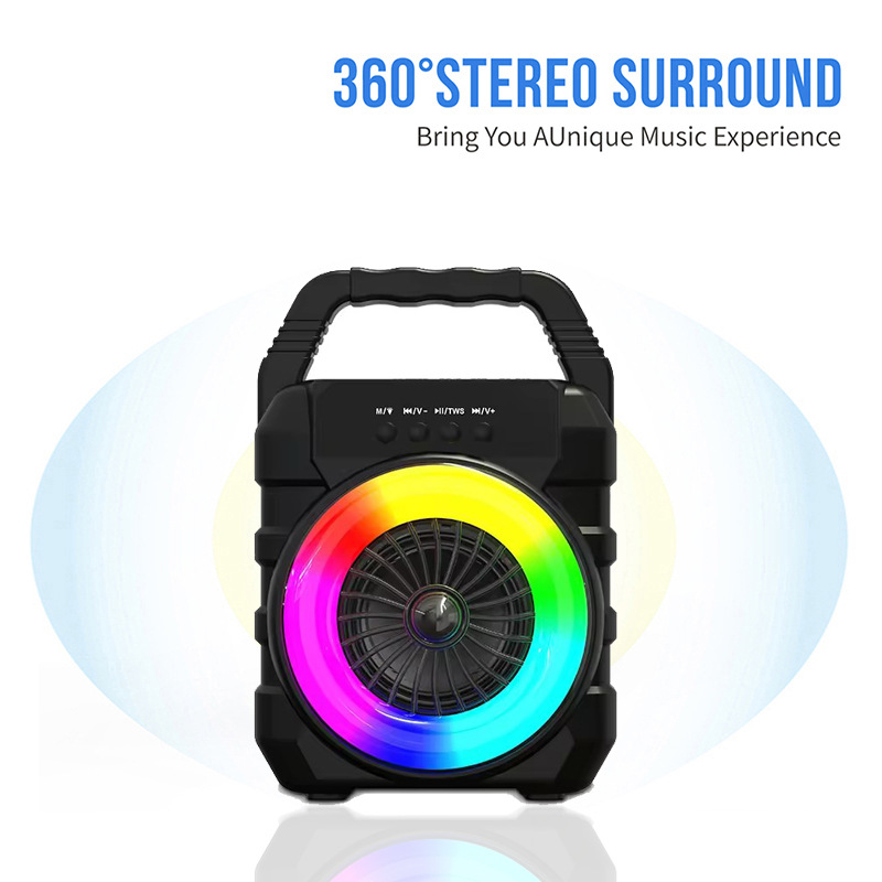 Портативная беспроводная Bluetooth-колонка с RGB-подсветкой 4 дюйма