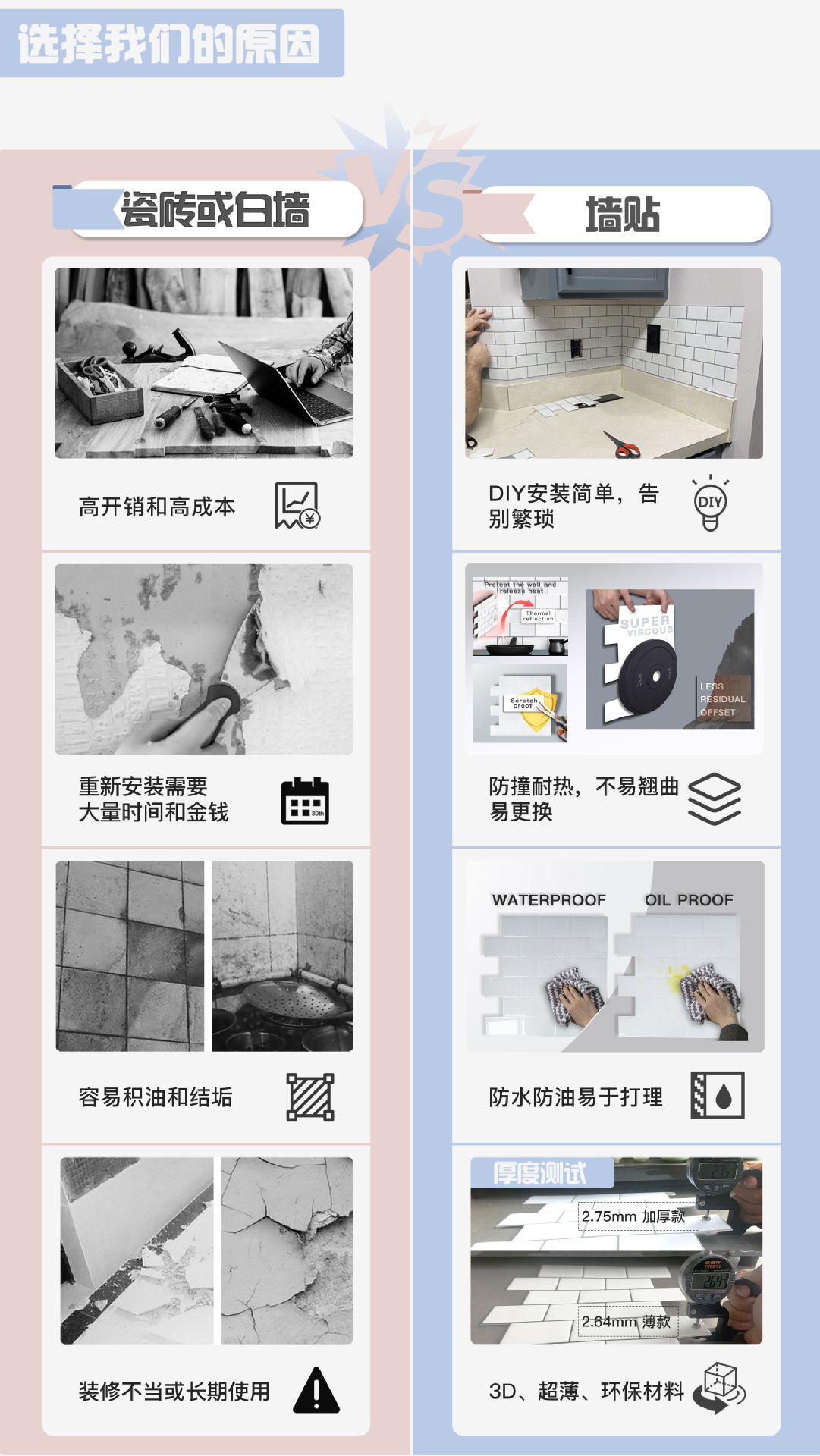 3D ceramic tile crystal wall sticker self-adhesive DIY mosaic home decoration kitchen oil proof bathroom waterproof three-dimensional
