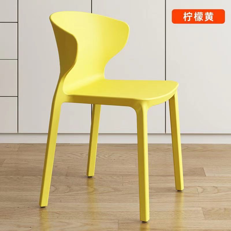 Modern minimalist dining chairs, household chairs, cow horn chairs, plastic chairs, leisure chairs, thickened adult backrest plastic chairs