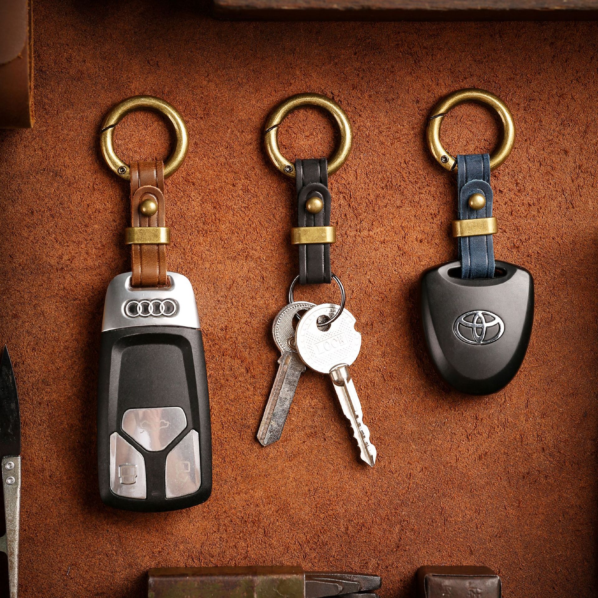 Mercedes Benz, bmw, Audi, Land Rover, брелок, ретро штаны для ключей, порше, из натуральной кожи