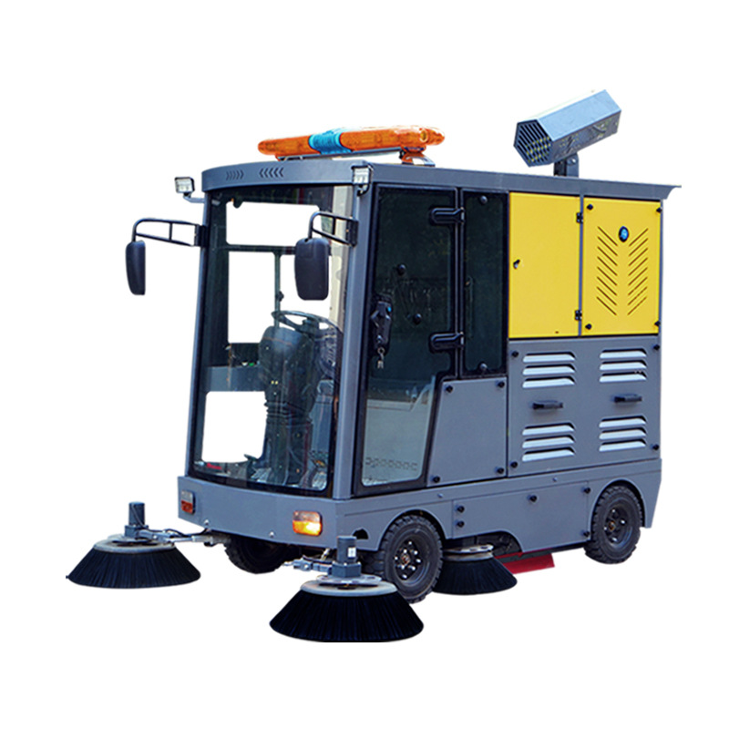 Driving style sweeping car for factory workshop environmental sanitation road cleaning, large electric four-wheel industrial vacuum cleaner, multifunctional