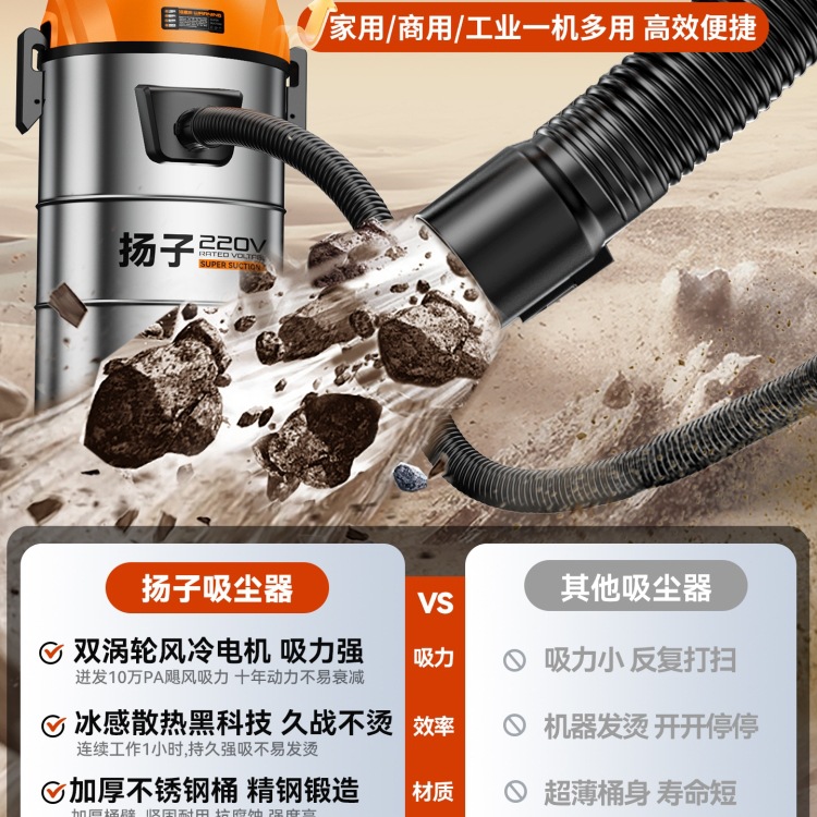Пылесос промышленный YZ665-28L-3390W (85л, 2100W)